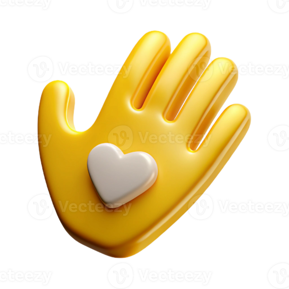 wonderful minimalist Volunteer Helping Hand Icon Cutout with Bright Yellow Color original png