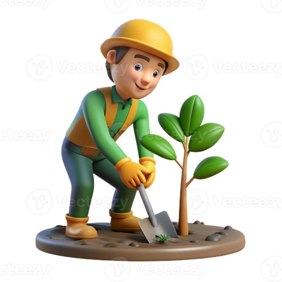 magnificent traditional Volunteer Planting Tree Sapling Isolated premium png