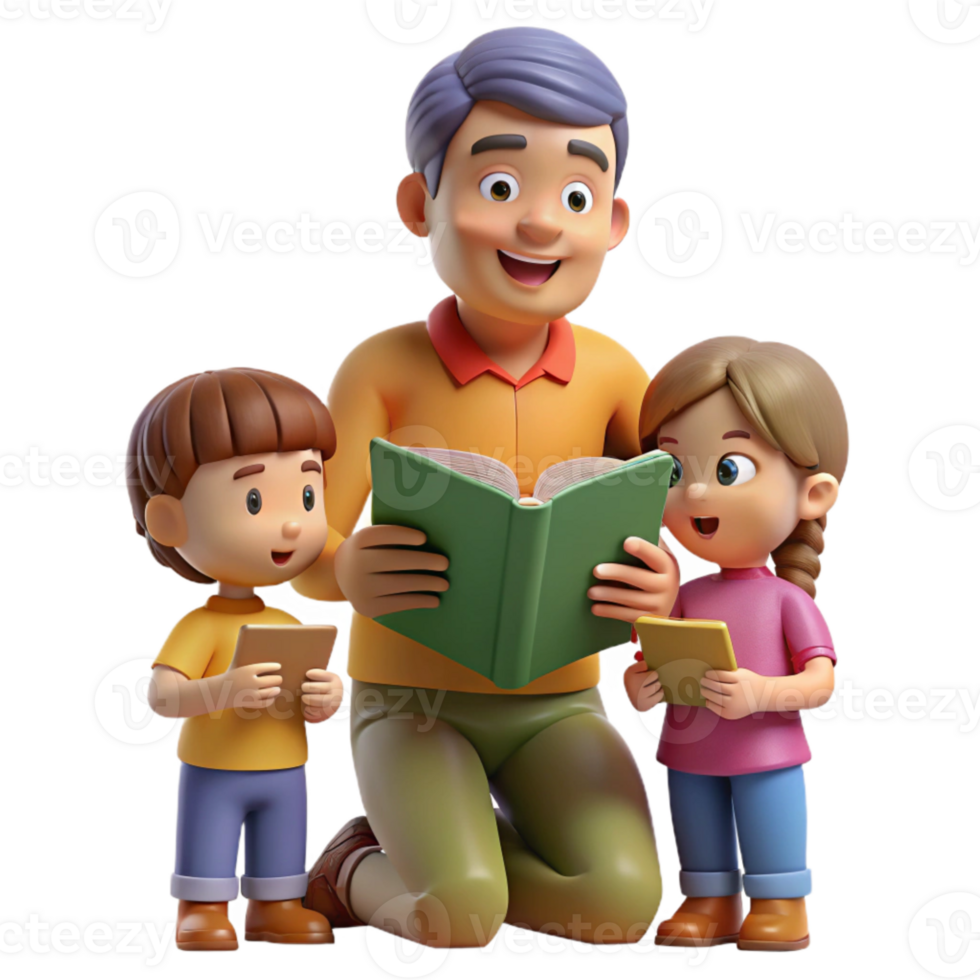 stunning creative Volunteer Reading to Children Transparent Background detailed png
