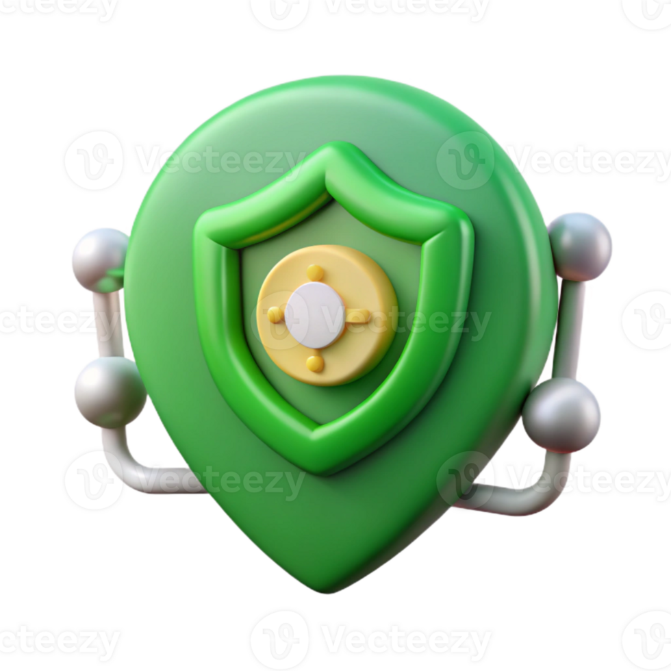 magnificent artistic Vpn Connection Illustration Cutout with Green Shield high resolution png