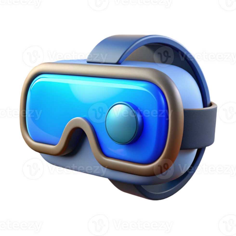 extraordinary minimalist Vr Goggles Side View with Blue Glow Cutout Element high resolution png