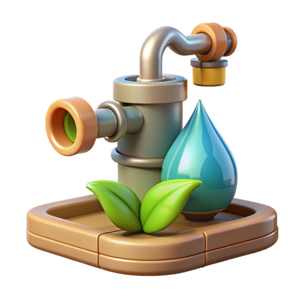 vibrant traditional Water Conservation Drip Irrigation System Isolated genuine png