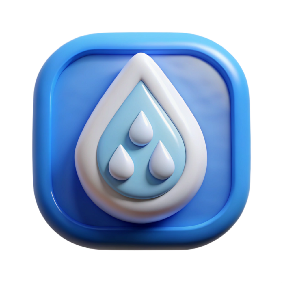 elegant contemporary Water Conservation Symbols Icon Set Isolated Transparent Background genuine png