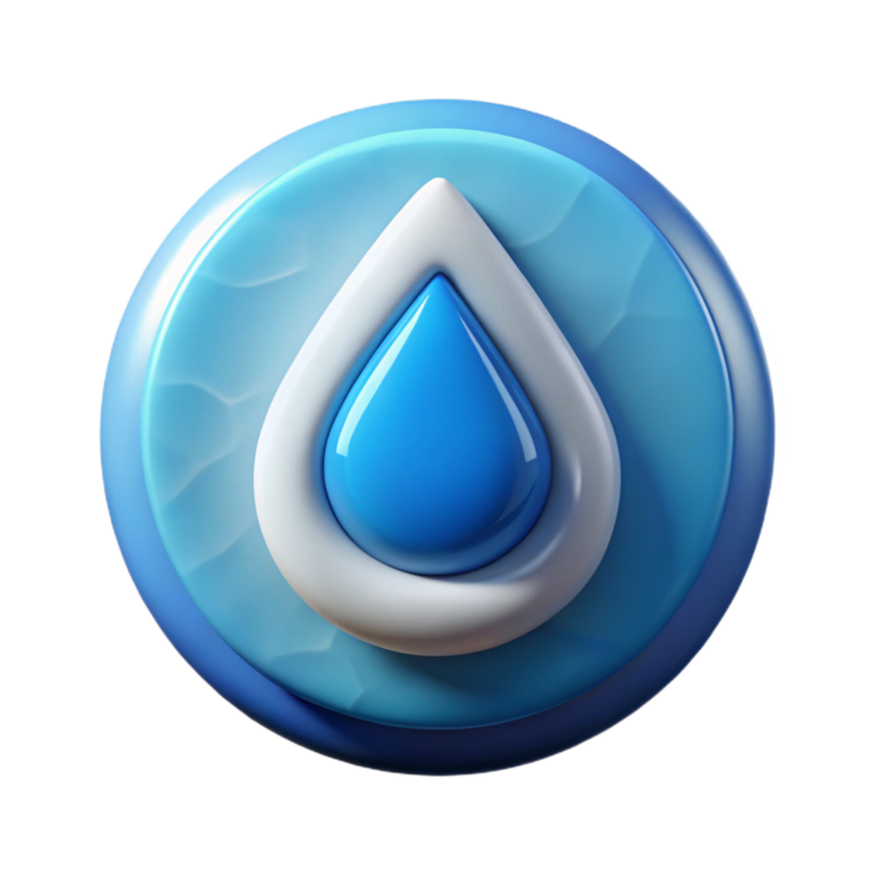 vibrant vintage Water Conservation Symbols Icon Set Isolated Transparent Background high quality png