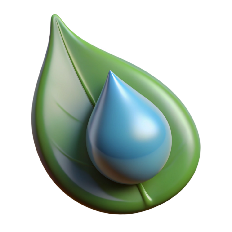 elegant artistic Water Droplet on Leaf Macro Photography Element premium png