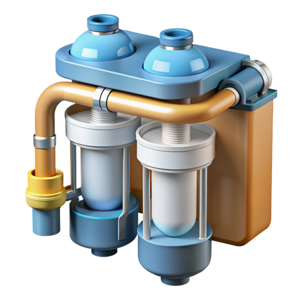 stunning modern Water Filtration System Components Diagram Isolated Element detailed png