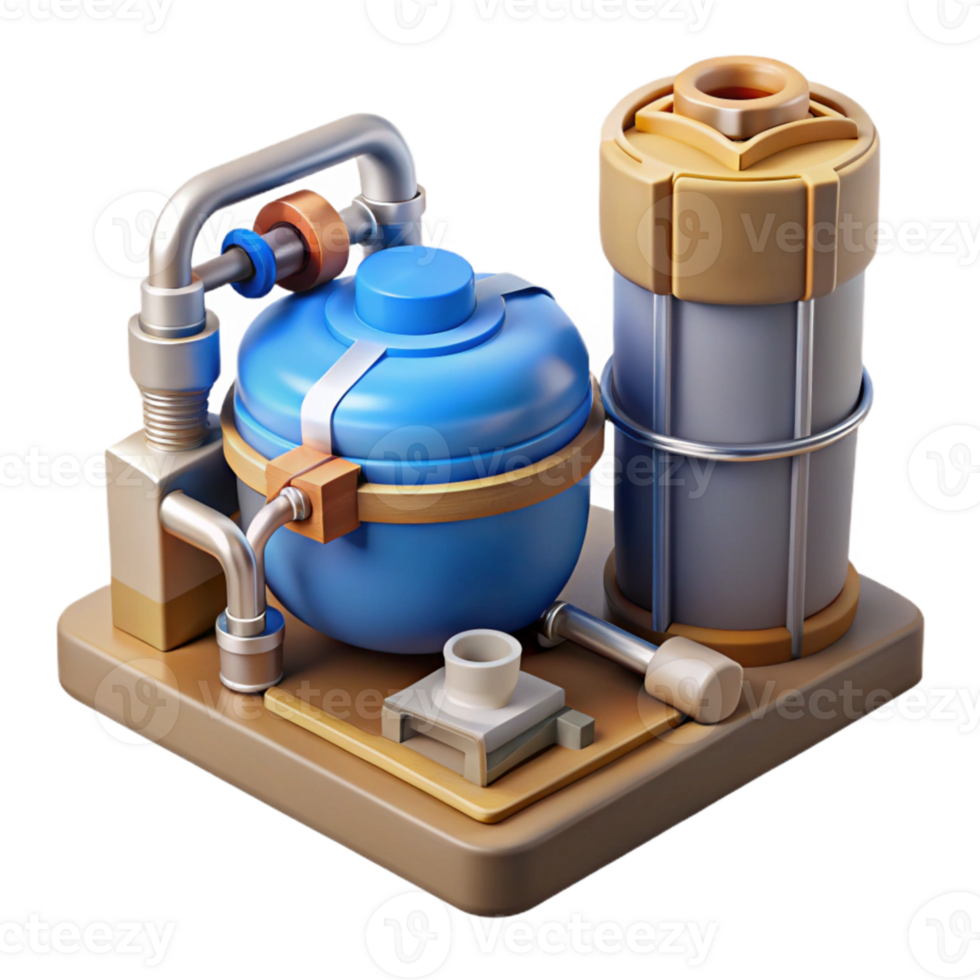 stunning creative Water Filtration System Maintenance Diagram Isolated Element premium png