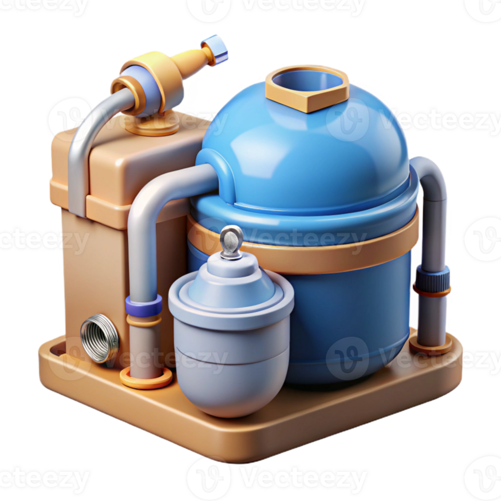 vibrant artistic Water Filtration System Maintenance Diagram Isolated Element high quality png