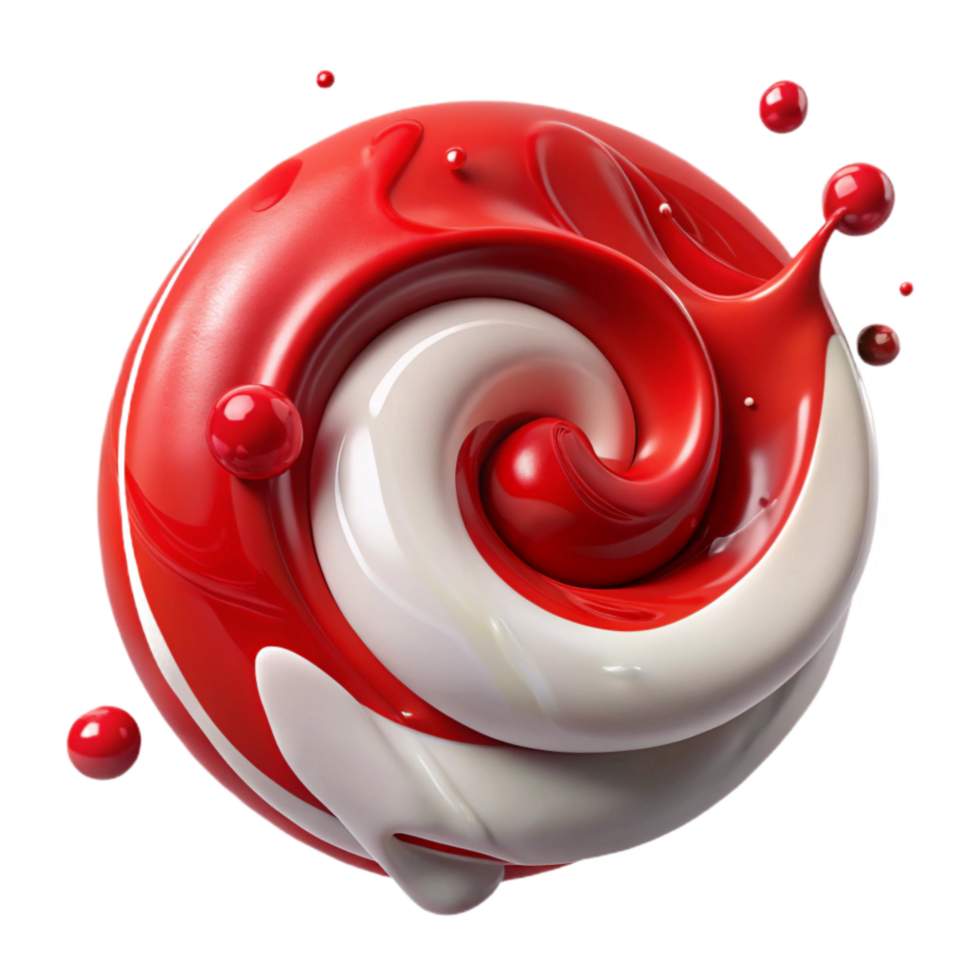 stunning contemporary Weightless Paint Splatter Red Swirl Transparent Background high quality png