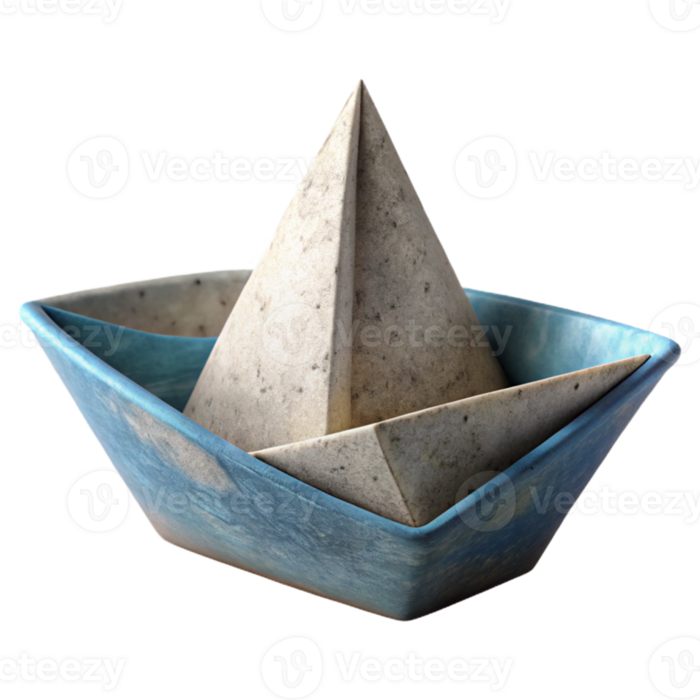 stunning rustic Whimsical Paper Boat Cutout with Sailing Theme Isolated high quality png