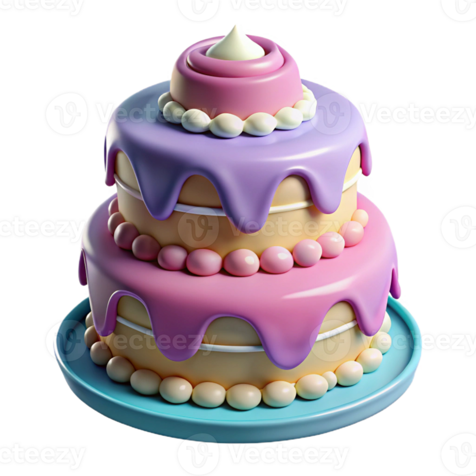 impressive minimalist Whimsical Paper Cake Cutout with Icing Detail Isolated high resolution png