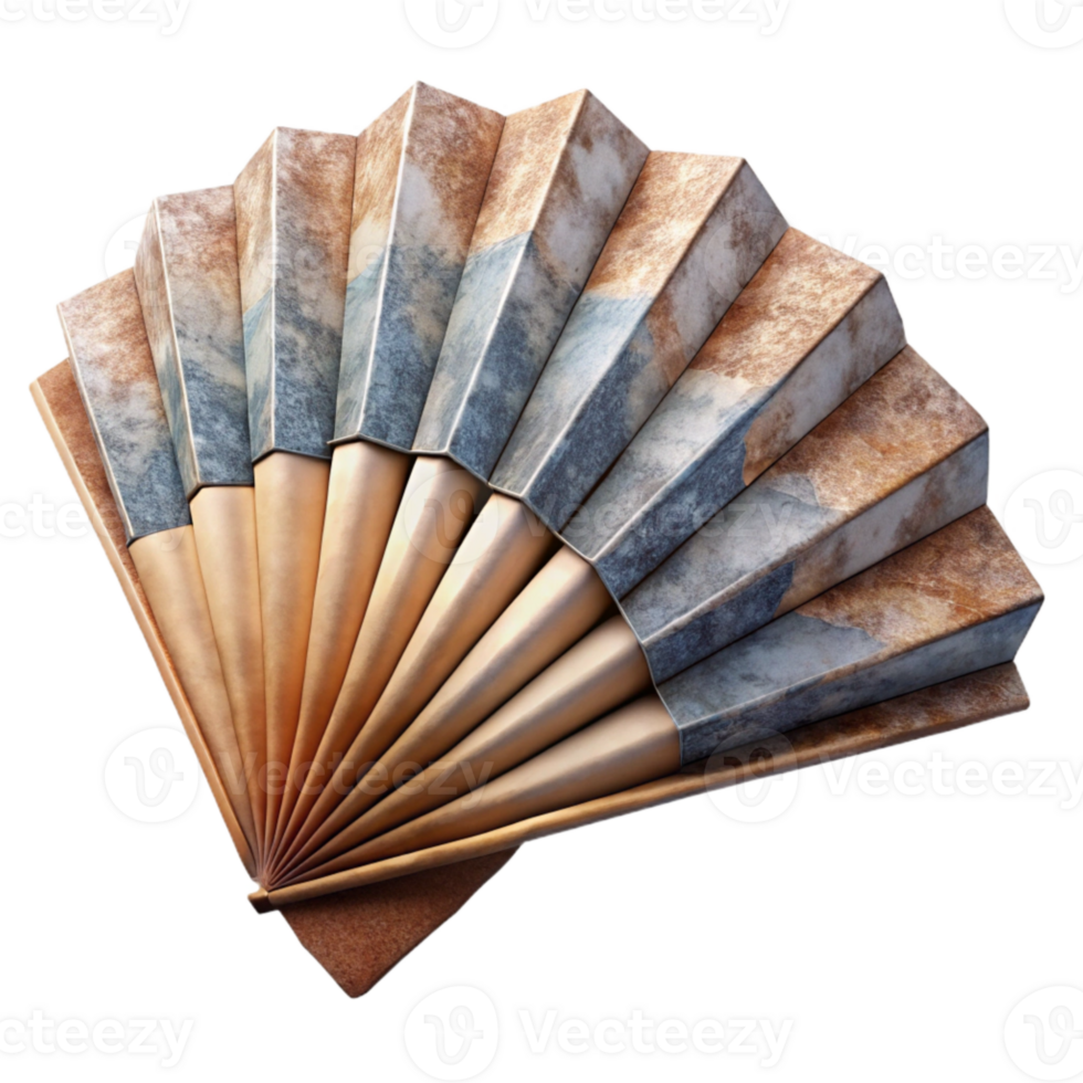 magnificent rustic Whimsical Paper Fan Cutout with Folded Texture Isolated high resolution png