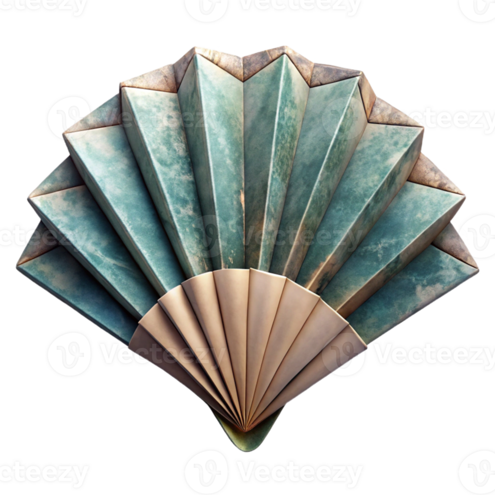 vibrant artistic Whimsical Paper Fan Cutout with Folded Texture Isolated authentic png