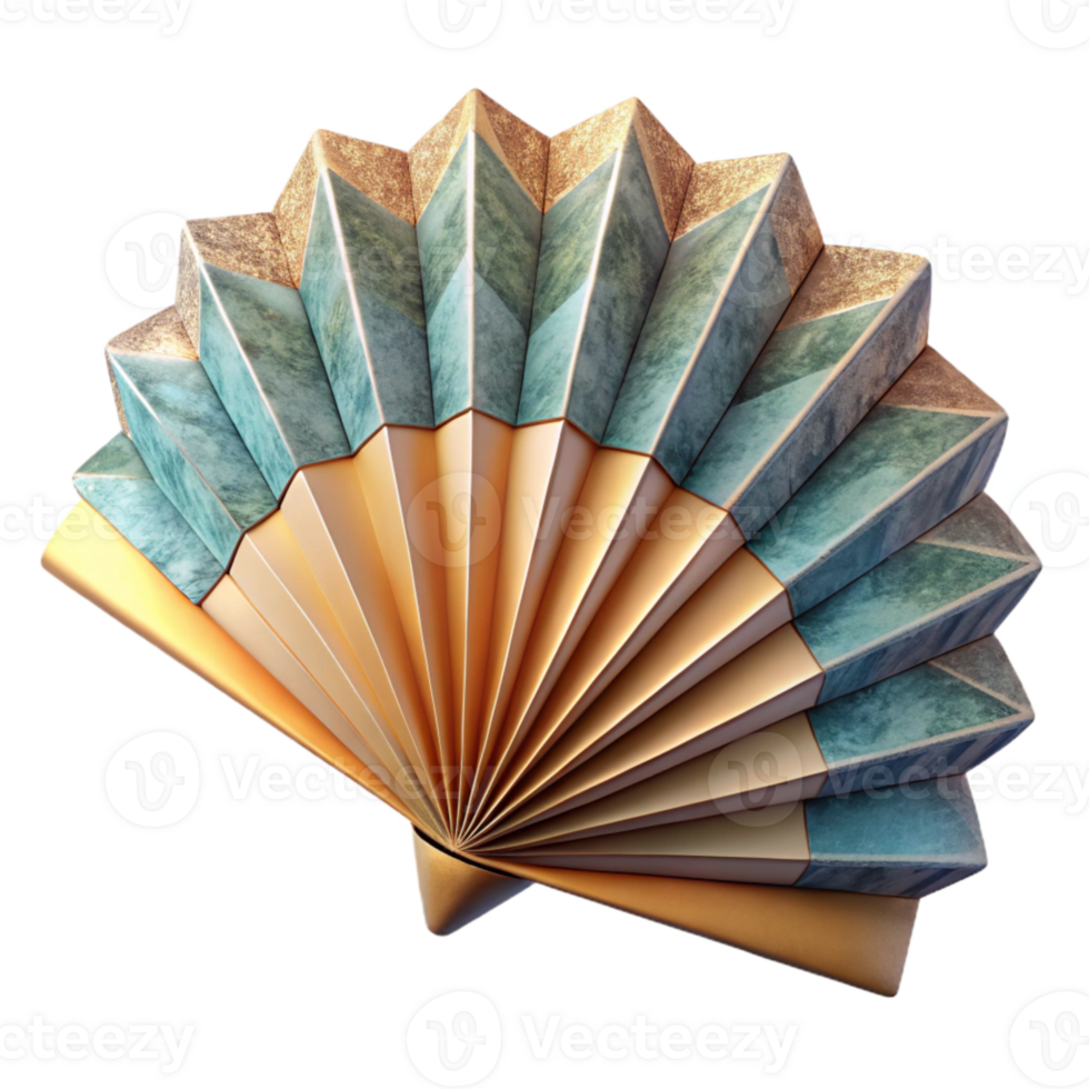 magnificent abstract Whimsical Paper Fan Cutout with Folded Texture Isolated professional png
