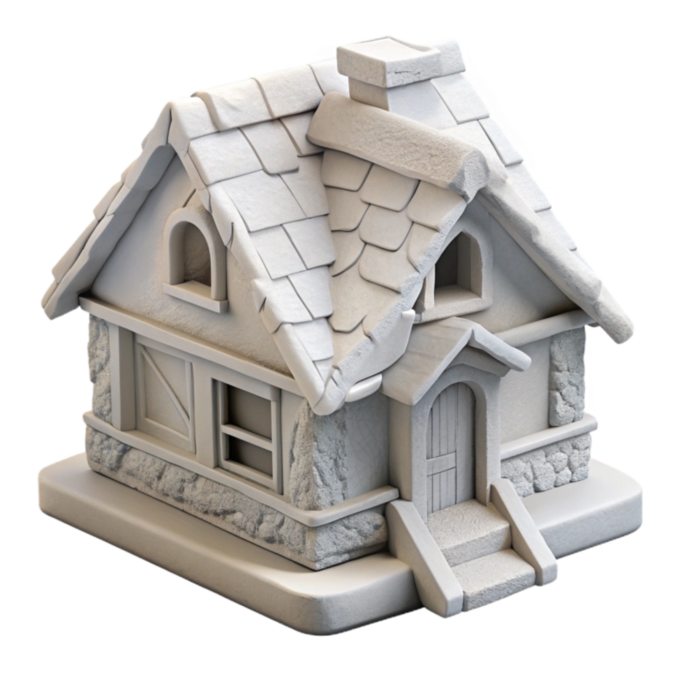 wonderful minimalist White 3d Printed House Model Isolated professional png