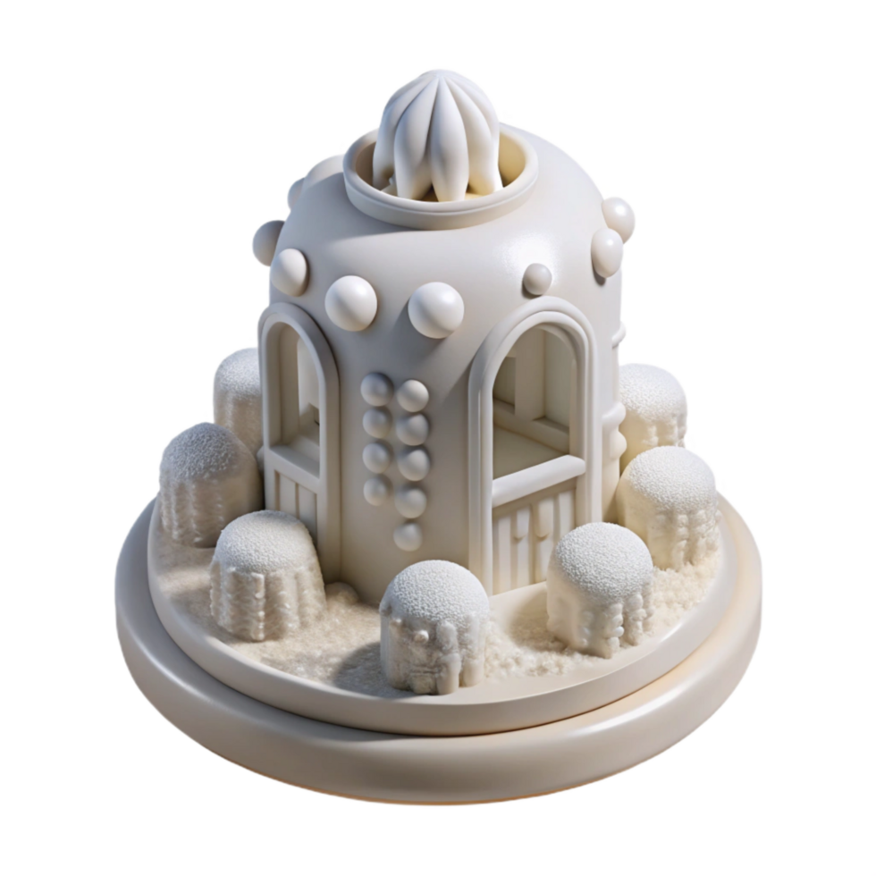 impressive modern White 3d Printed Miniature Transparent Background professional png