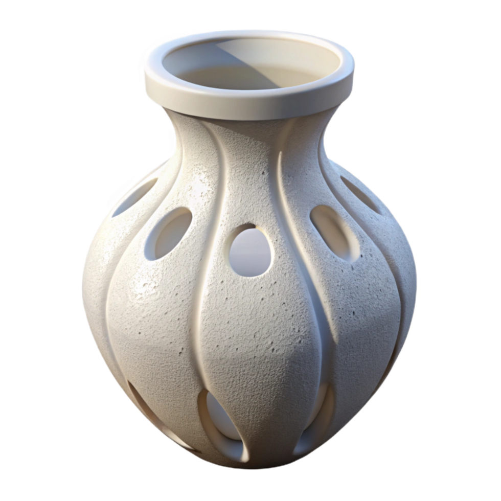 dramatic creative White 3d Printed Vase Isolated Element exclusive png