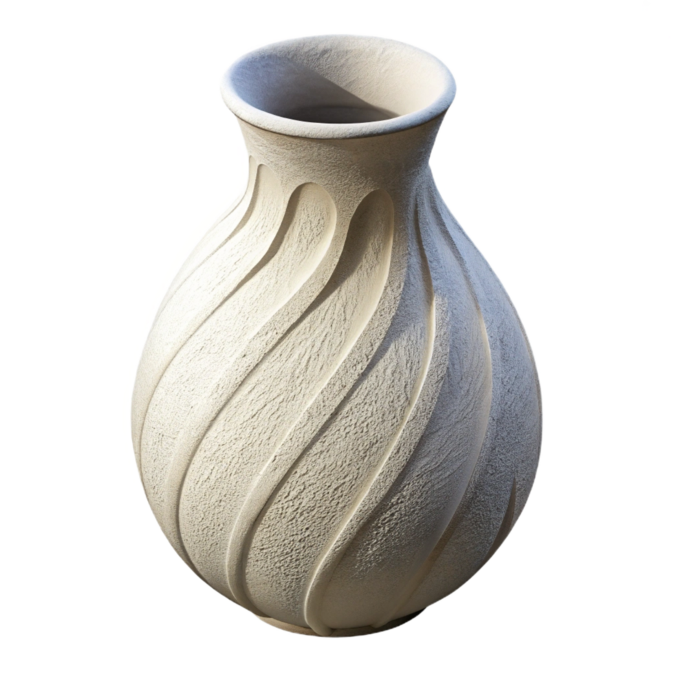 dramatic classic White 3d Printed Vase Isolated Element high quality png