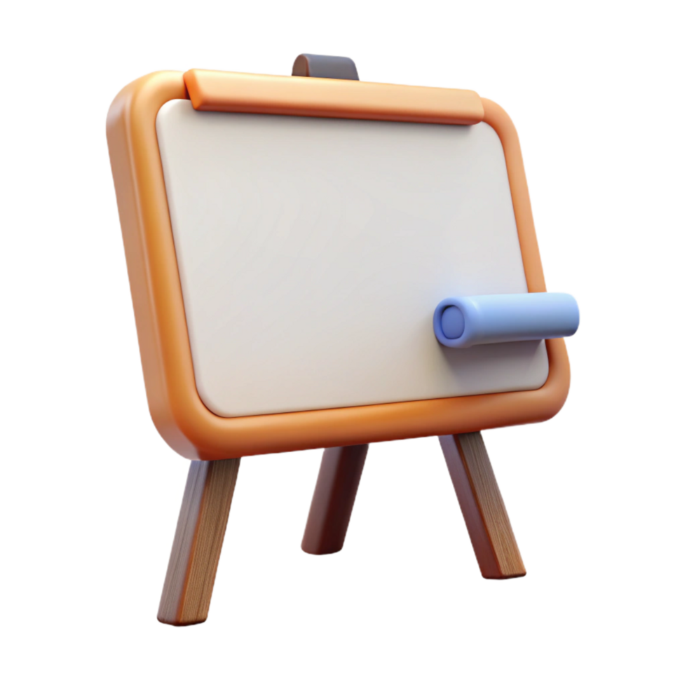 dramatic rustic Whiteboard with Marker Tray Cutout premium png