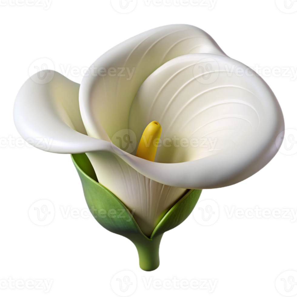 elegant contemporary White Calla Lily Cutout with Elegant Shape detailed png
