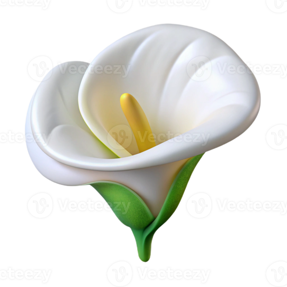 extraordinary artistic White Calla Lily Cutout with Elegant Shape high resolution png