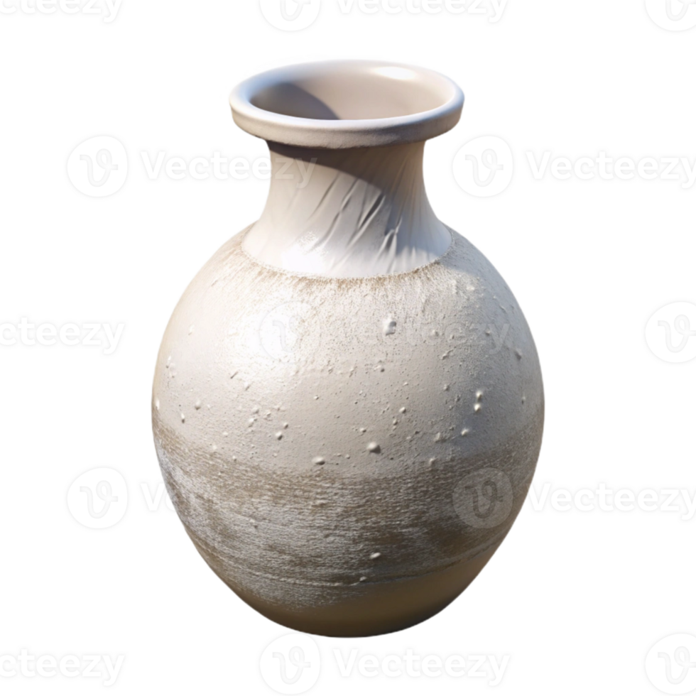 elegant abstract White Ceramic Vase Empty Transparent Background high resolution png