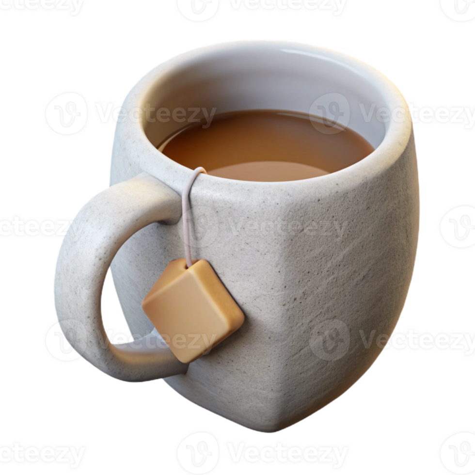 dramatic contemporary White Ceramic Mug with Green Tea Isolated high resolution png