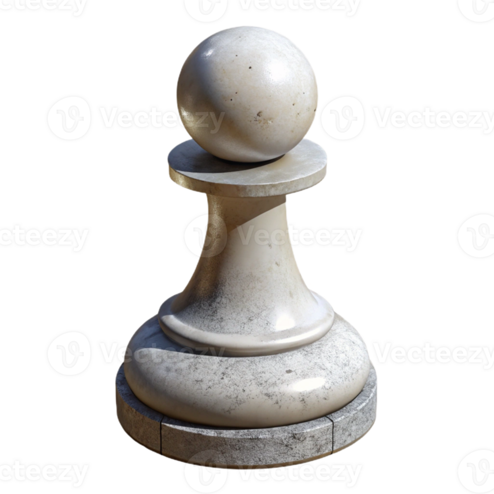 beautiful classic White Chess Pawn Front View Isolated Element genuine png