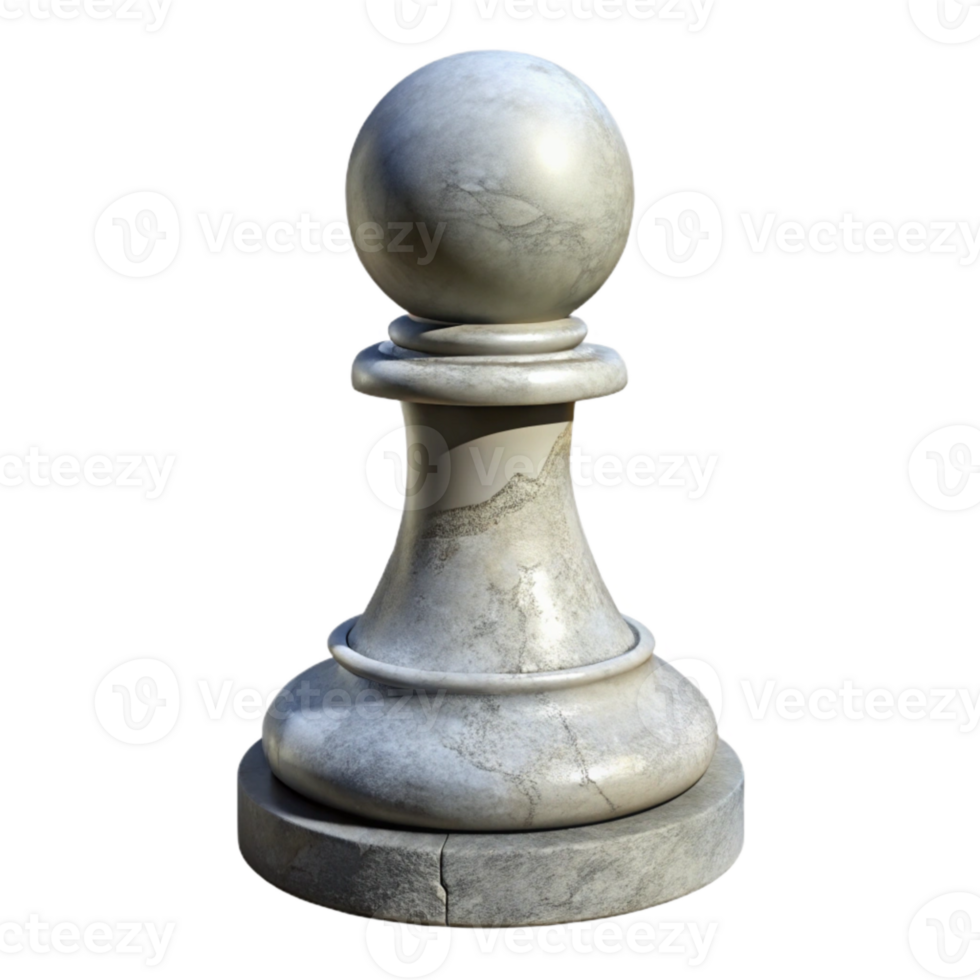 vibrant modern White Chess Pawn Front View Isolated Element high quality png