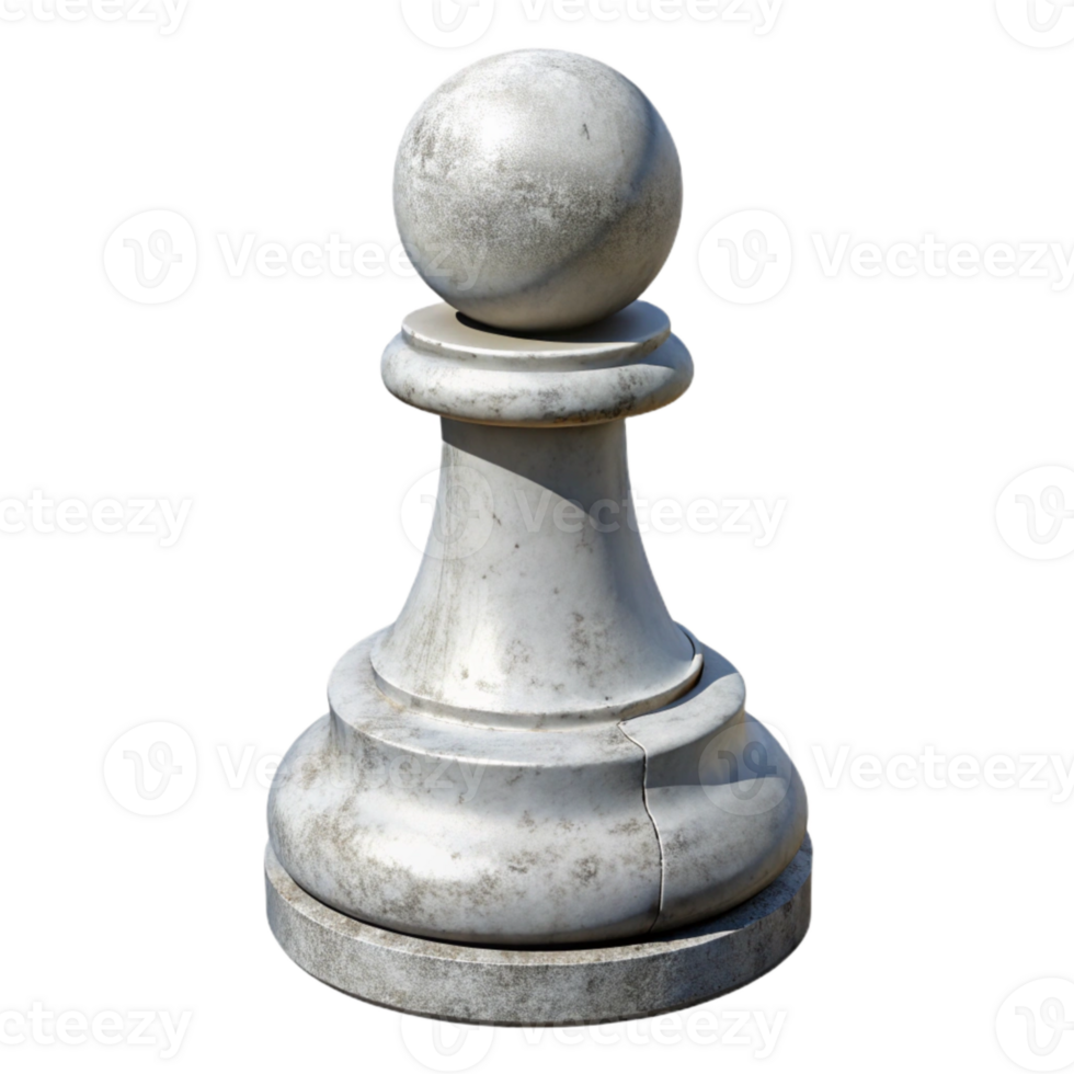 extraordinary vintage White Chess Pawn Front View Isolated Element png