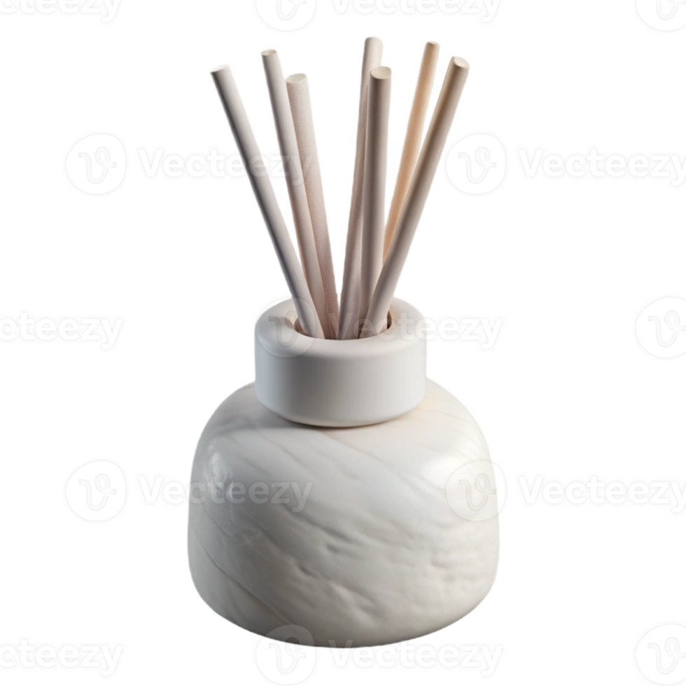 extraordinary vintage White Diffuser with Reed Sticks Isolated png