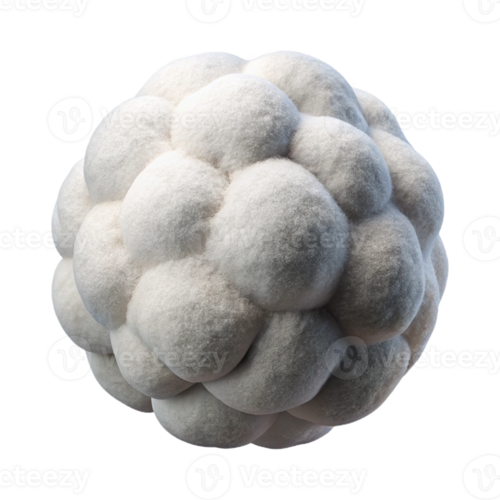 dramatic classic White Cotton Ball Cutout with Fluffy Texture authentic png