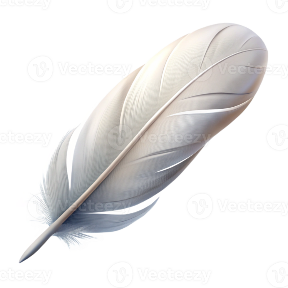 impressive creative White Feather Floating Downward Isolated Transparent high resolution png