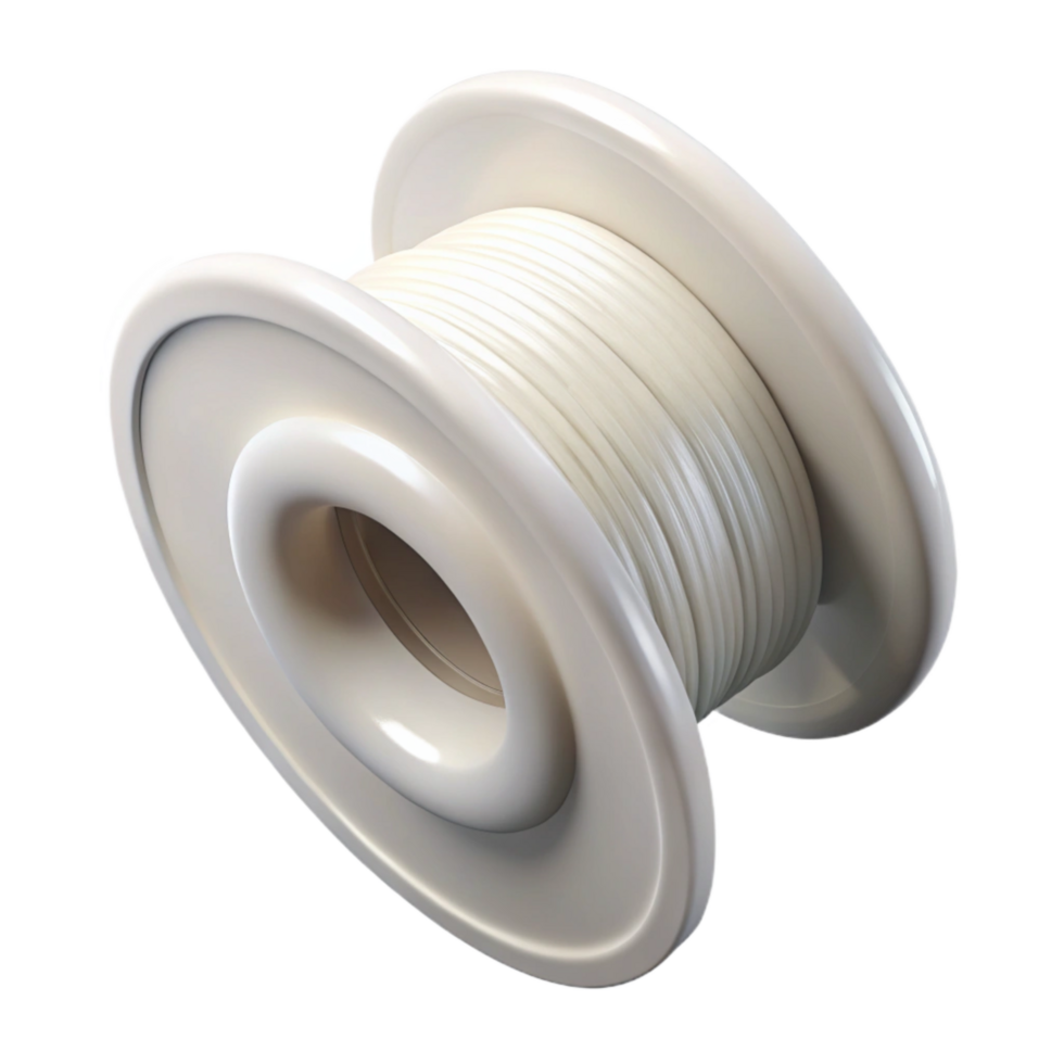 dramatic classic White Filament Spool on Transparent Background premium png