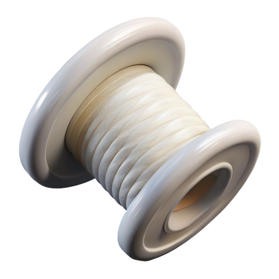 vibrant creative White Filament Spool on Transparent Background high resolution png
