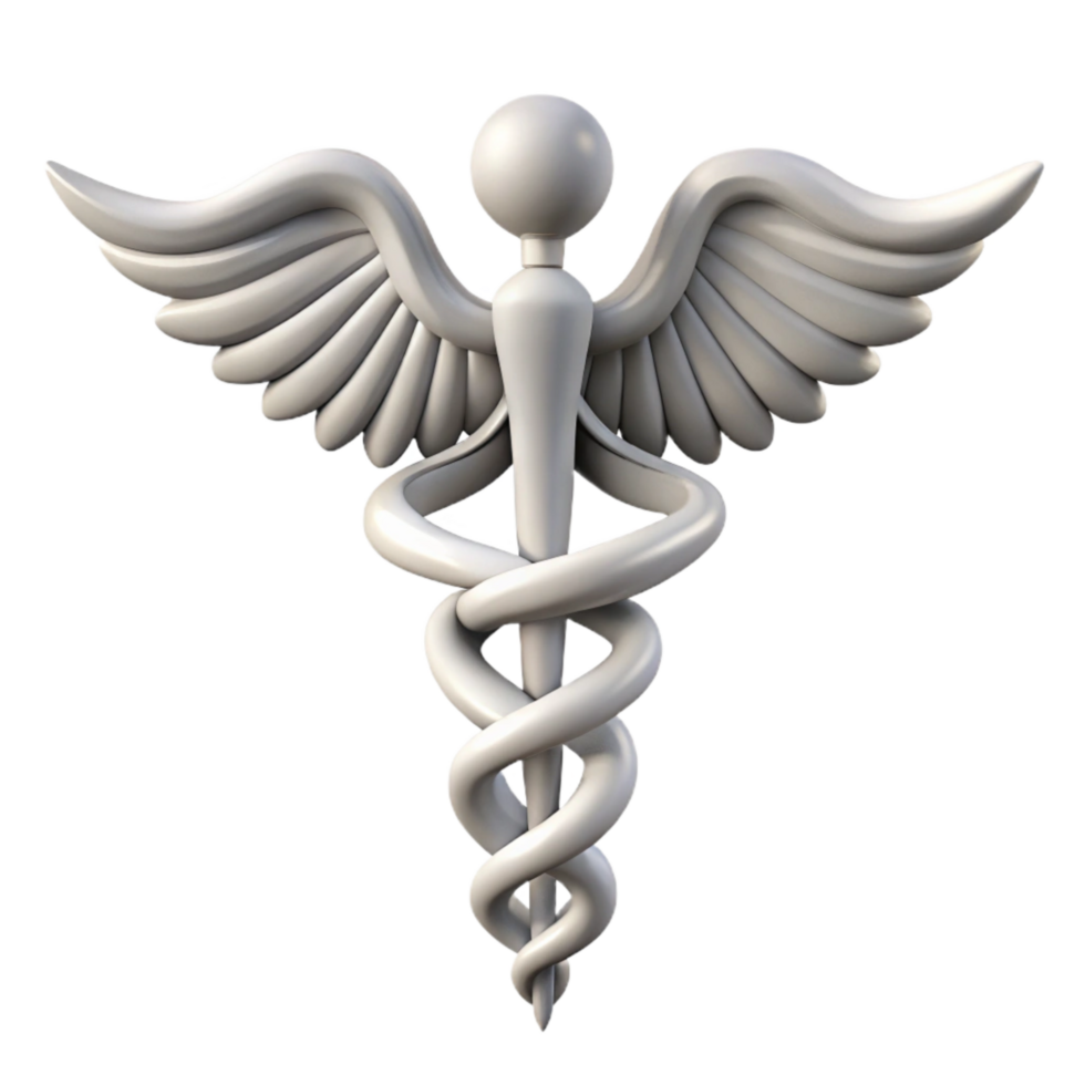 impressive modern White Medical Caduceus Symbol Transparent Background authentic png