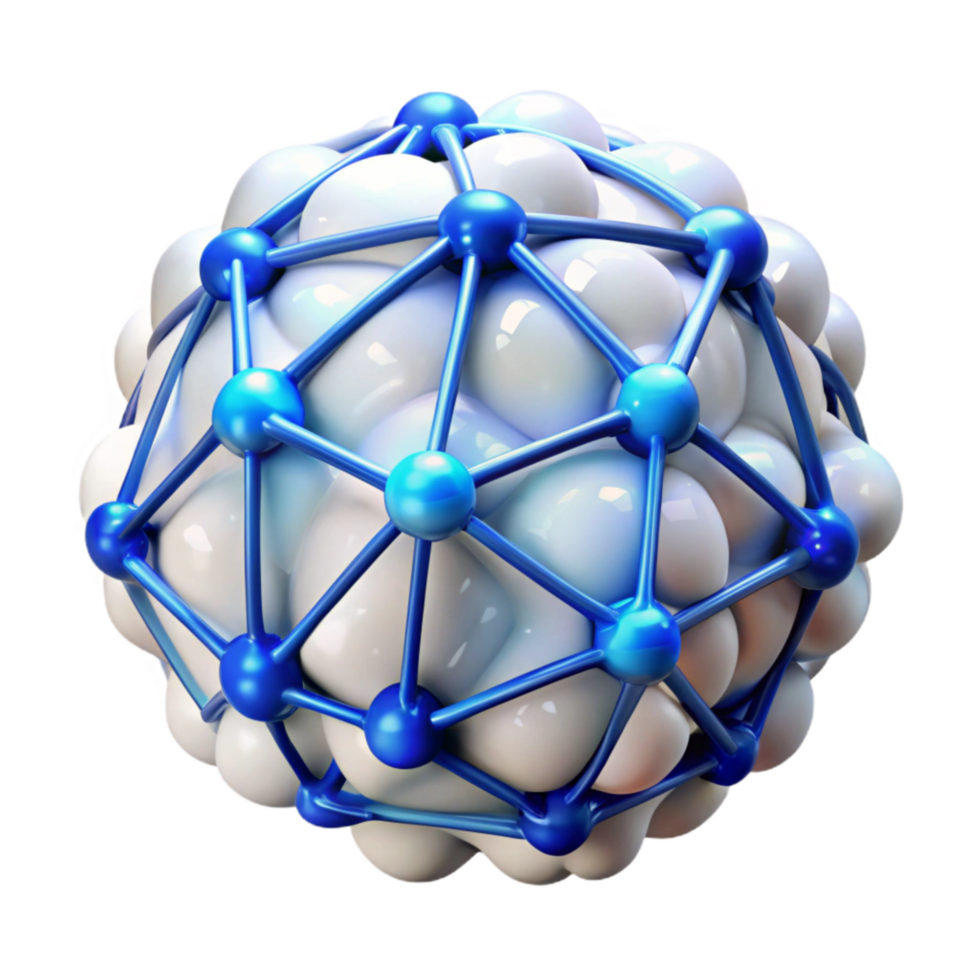 beautiful rustic White Neural Network Node Isolated on Transparent Background detailed png