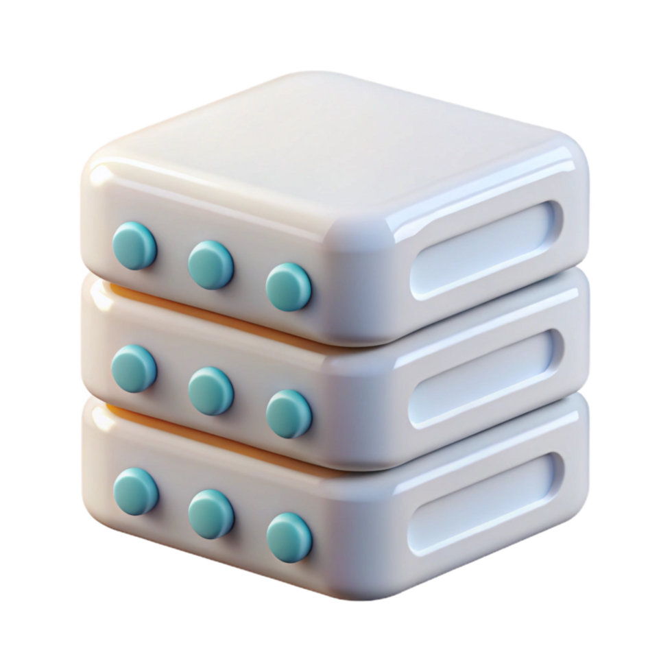 magnificent minimalist White Server Icon Isolated on Transparent Background high resolution png