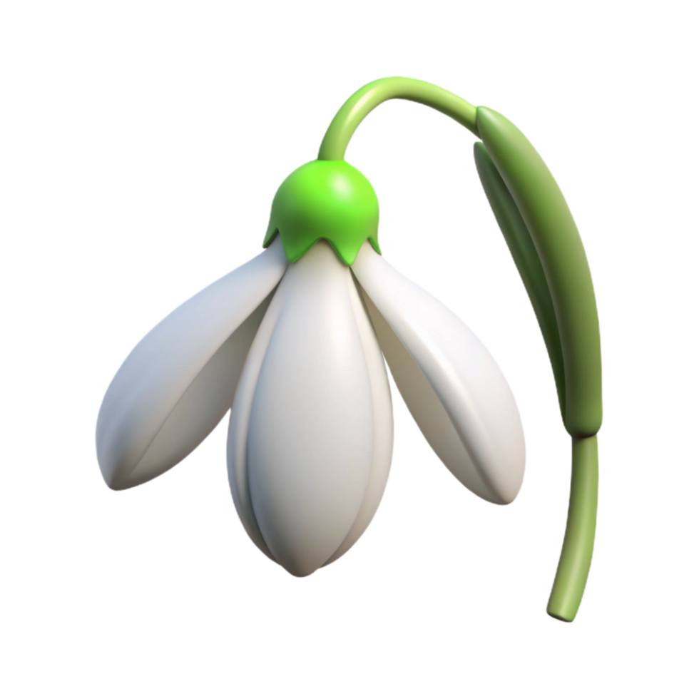 dramatic modern White Snowdrop Flower Cutout with Delicate Petals original png