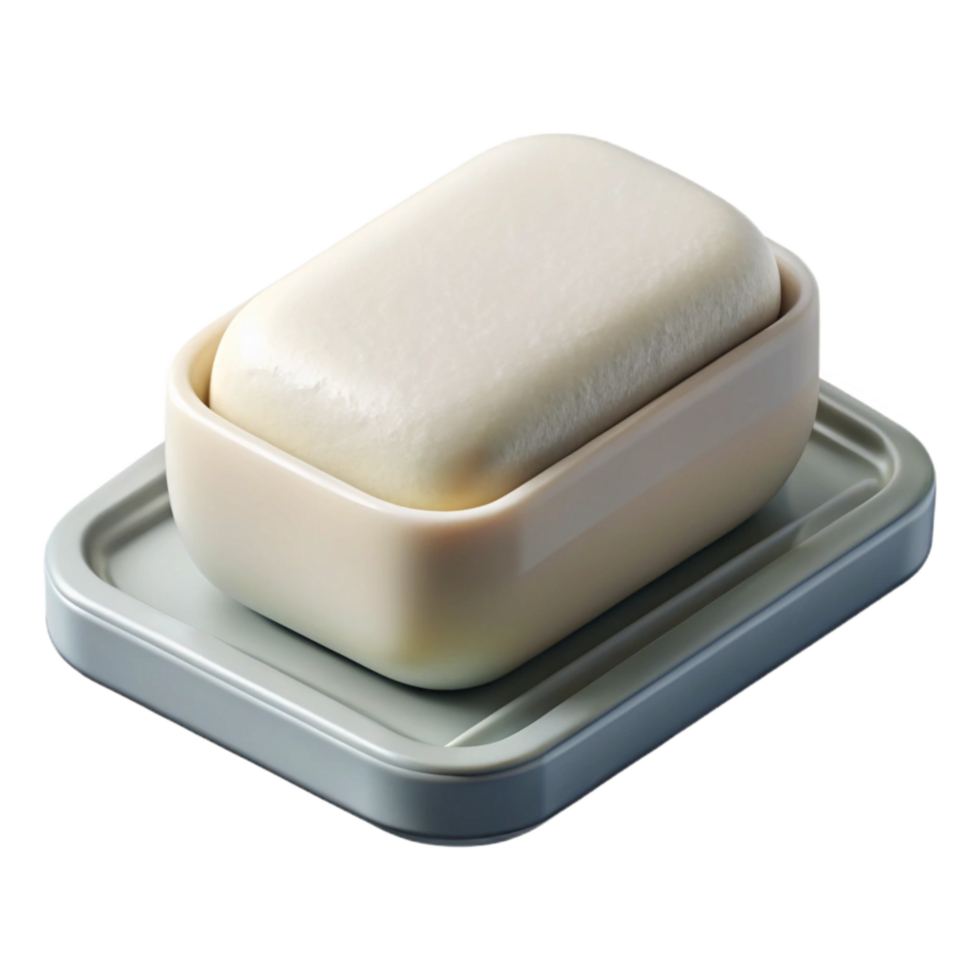 stunning vintage White Soap Bar on Tray Transparent Background authentic png