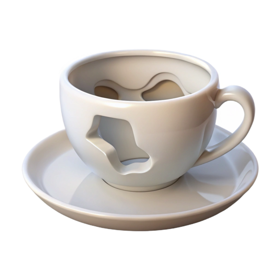 beautiful creative White Teacup and Saucer Transparent Cutout authentic png
