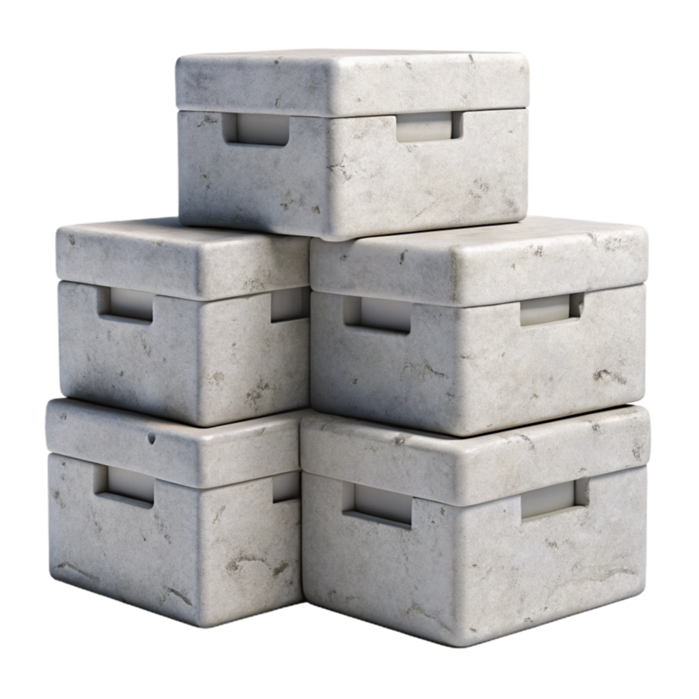 serene creative White Storage Boxes Stacked Cutout premium png