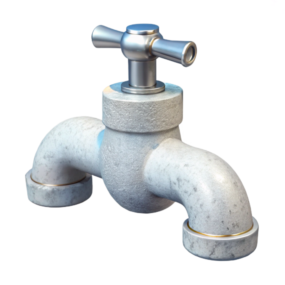 beautiful vintage White Water Faucet Side View Isolated high resolution png