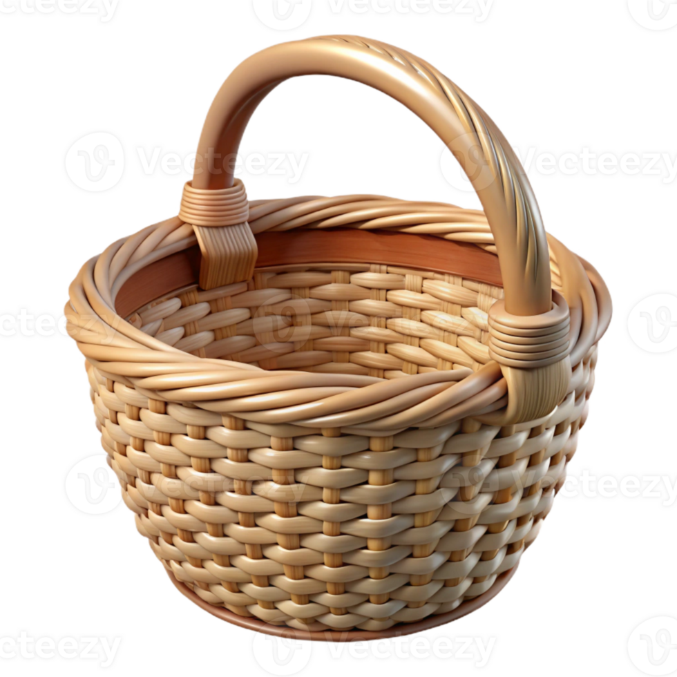 elegant creative Wicker Basket Without Handles Cutout professional png