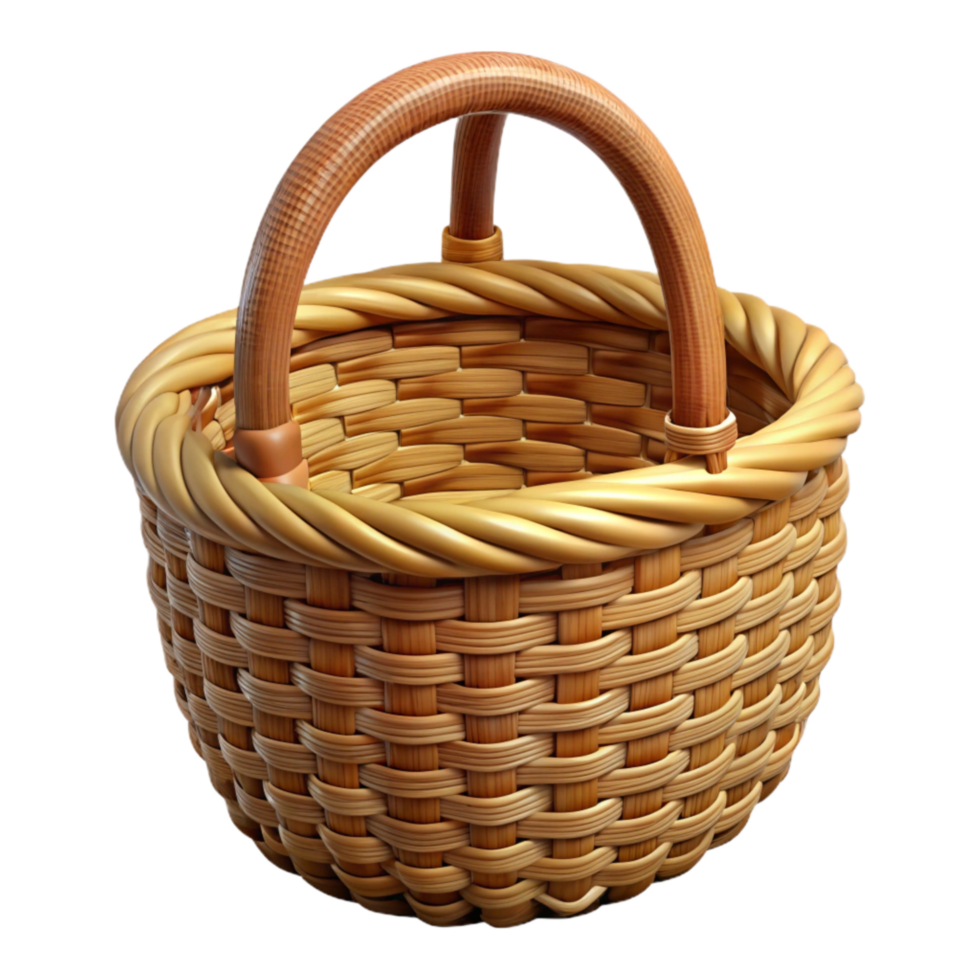 beautiful classic Wicker Basket Without Handles Cutout authentic png