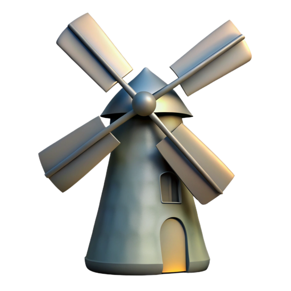 elegant artistic Windmill Silhouette Cutout with Gradient Sky genuine png