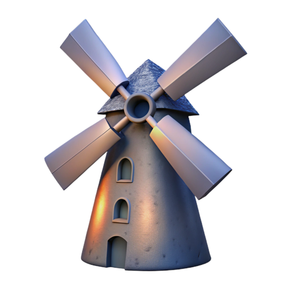 extraordinary contemporary Windmill Silhouette Cutout with Gradient Sky high resolution png