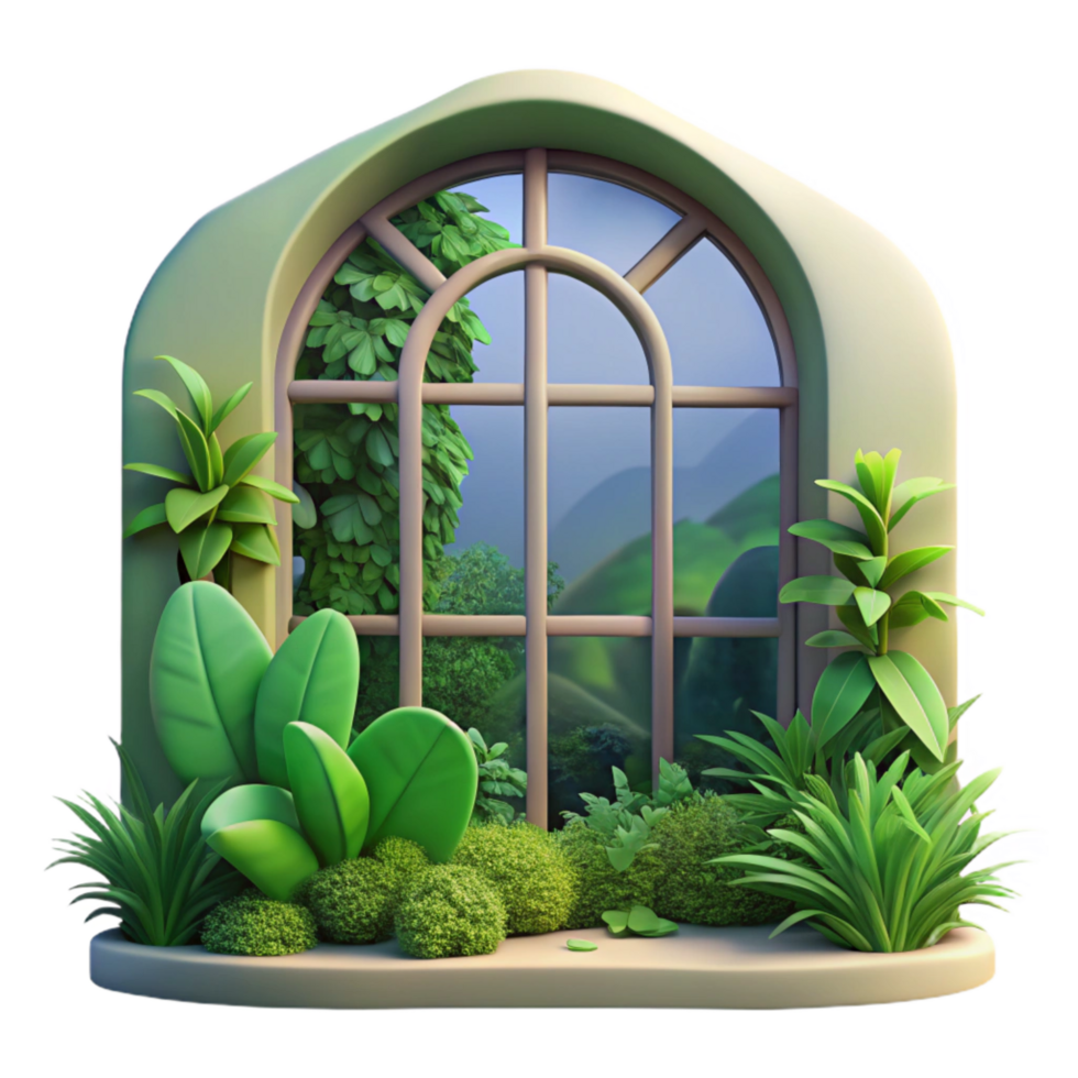 magnificent creative Window View Lush Greenery Outside Cutout high quality png