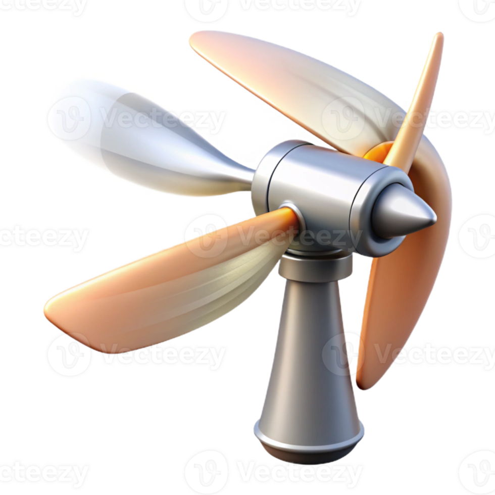 dramatic abstract Wind Turbine Blade Rotating Motion Blur Transparent Background high quality png