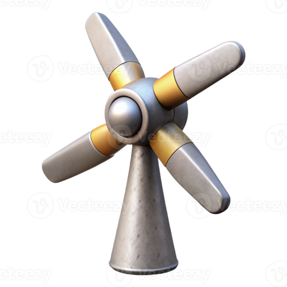 serene contemporary Wind Turbine Blades Rotating Transparent Element professional png